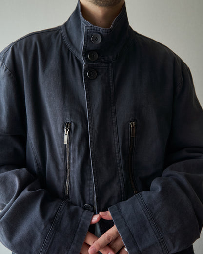 【Size L】2010s EMPORIO ARMANI JOSH LINE Washed Cotton Deconstructed Blouson / Faded Navy