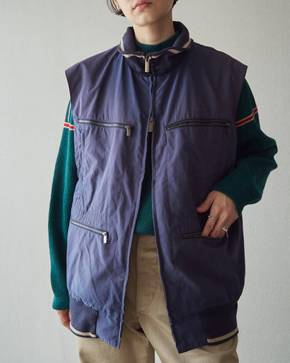 【SIZE M-L】ALLEGRI Nylon Multi-Pocket Utility Vest / Sun-Faded Navy