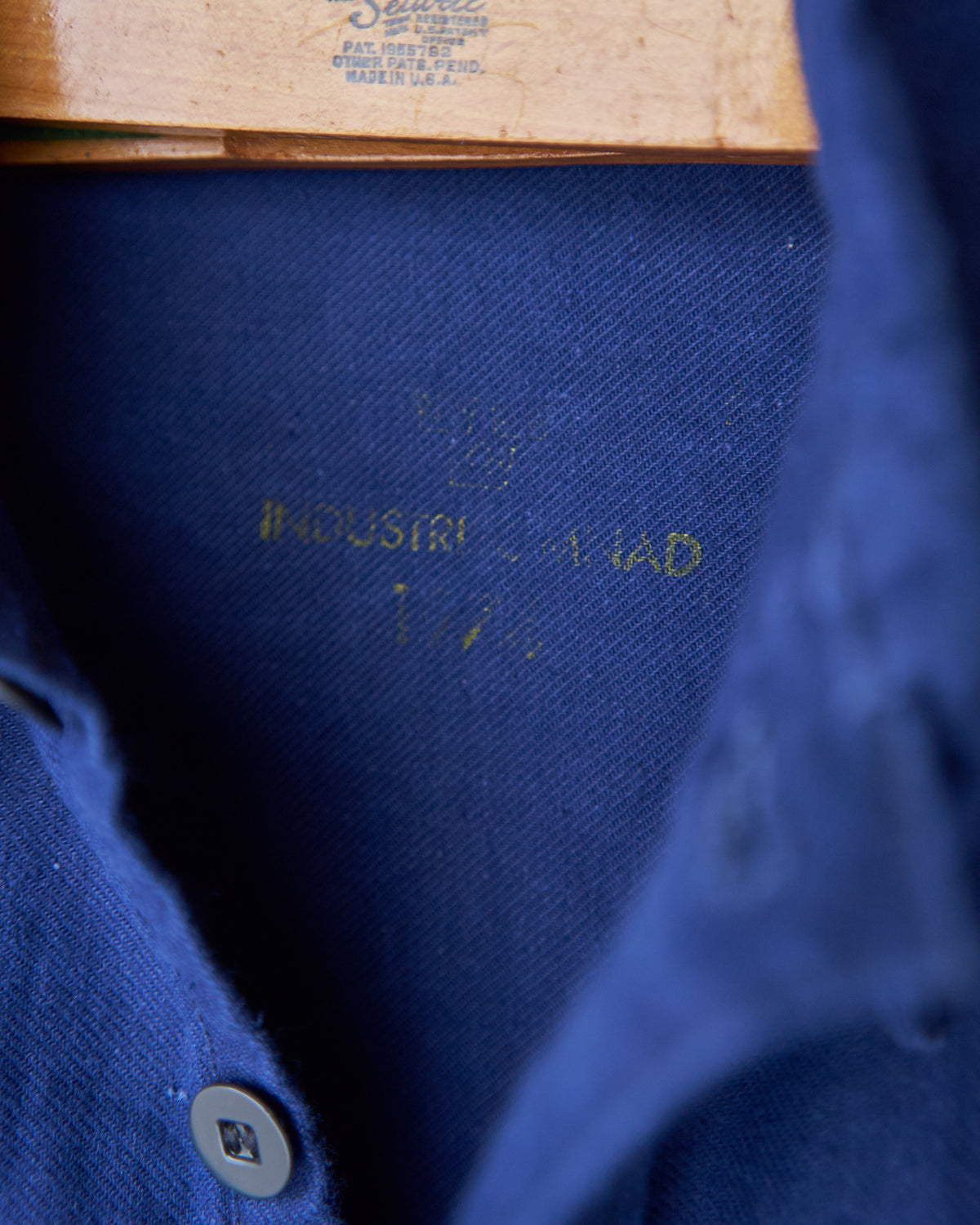【SIZE M-L】70's Swedish Military Cotton Twill Pullover Shirt / Ink Blue