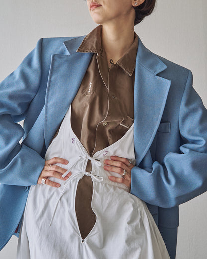 【SIZE L】-1980s JCPENNEY Textured Notch Lapel Tailored Jacket / Powder Blue