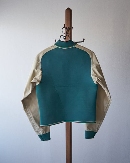 【SIZE S】1980-90s Neoprene Switching Jacket / Green × Beige