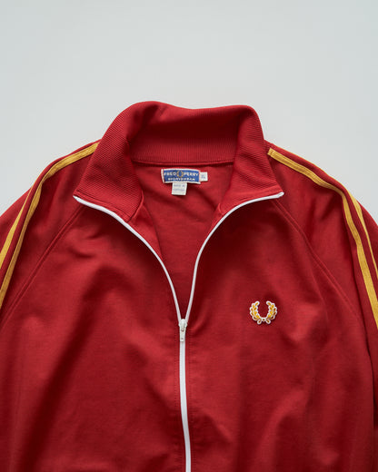 【SIZE L】FRED PERRY SPORTSWEAR Ribbed Raglan Track Jacket / Red