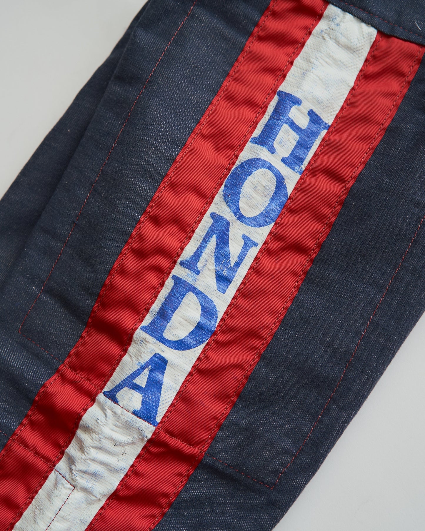~70s HONDA Motocross Racing Denim Pants / Painted Outseam Stripe