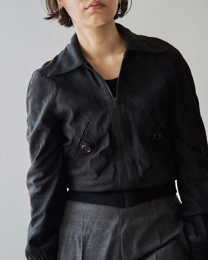 【SIZE XS】ITALIAN SUEDE SHORT BLOUSON / Black