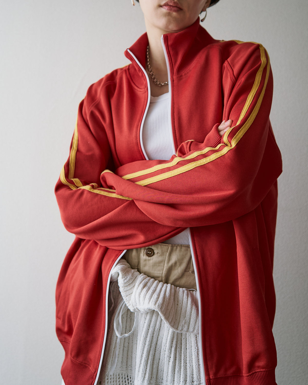 【SIZE L】FRED PERRY SPORTSWEAR Ribbed Raglan Track Jacket / Red