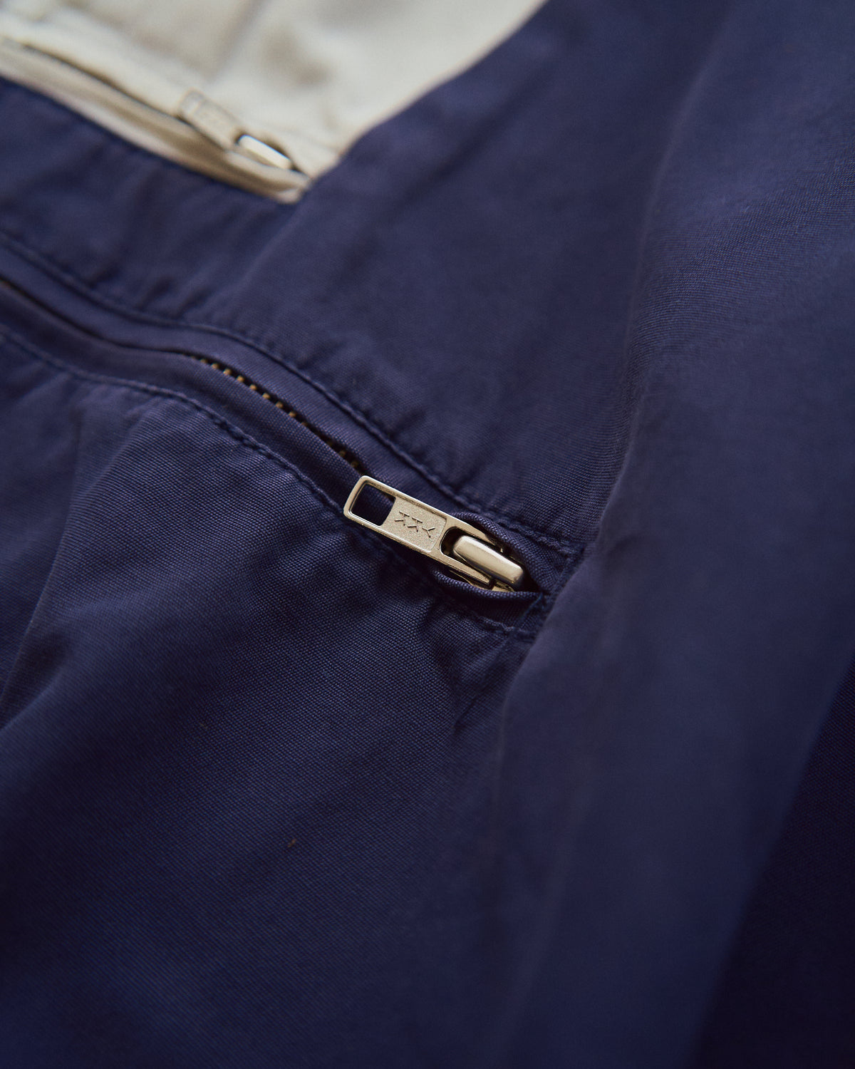 【SIZE XL】90's J.CREW Cotton Two-Tone Pullover Anorak / Navy x Ivory