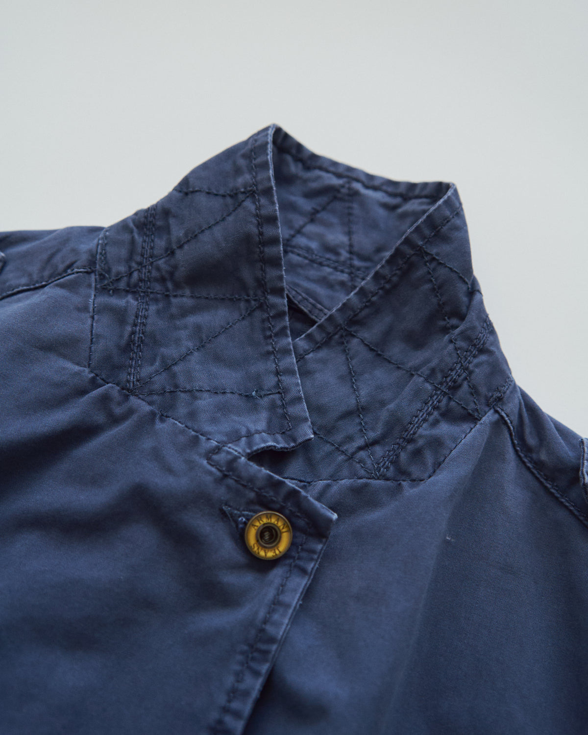 【SIZE S】ARMANI JEANS Garment-Dyed Cotton Convertible-Collar Field Jacket / Navy