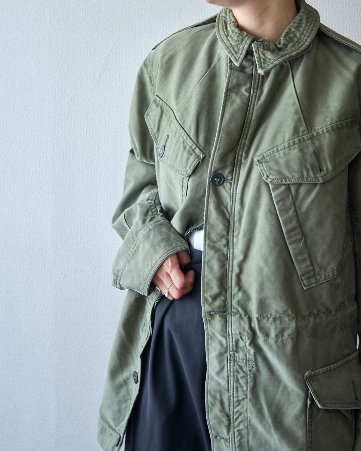 【SIZE S】1960s British Army Windproof Cotton Sateen Combat Smock / Olive Green