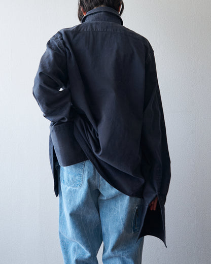 【Size L】〜00's BANANA REPUBLIC Botanical Jacquard Cotton Shirt / Black