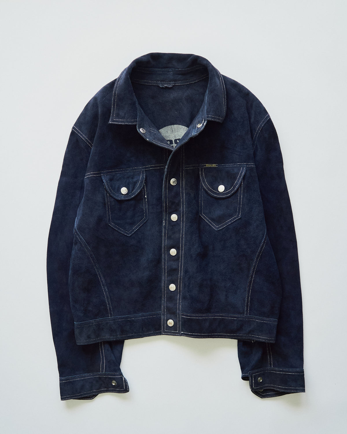 【SIZE L】90s-00s DIESEL Suede Reversible Trucker Jacket / Navy