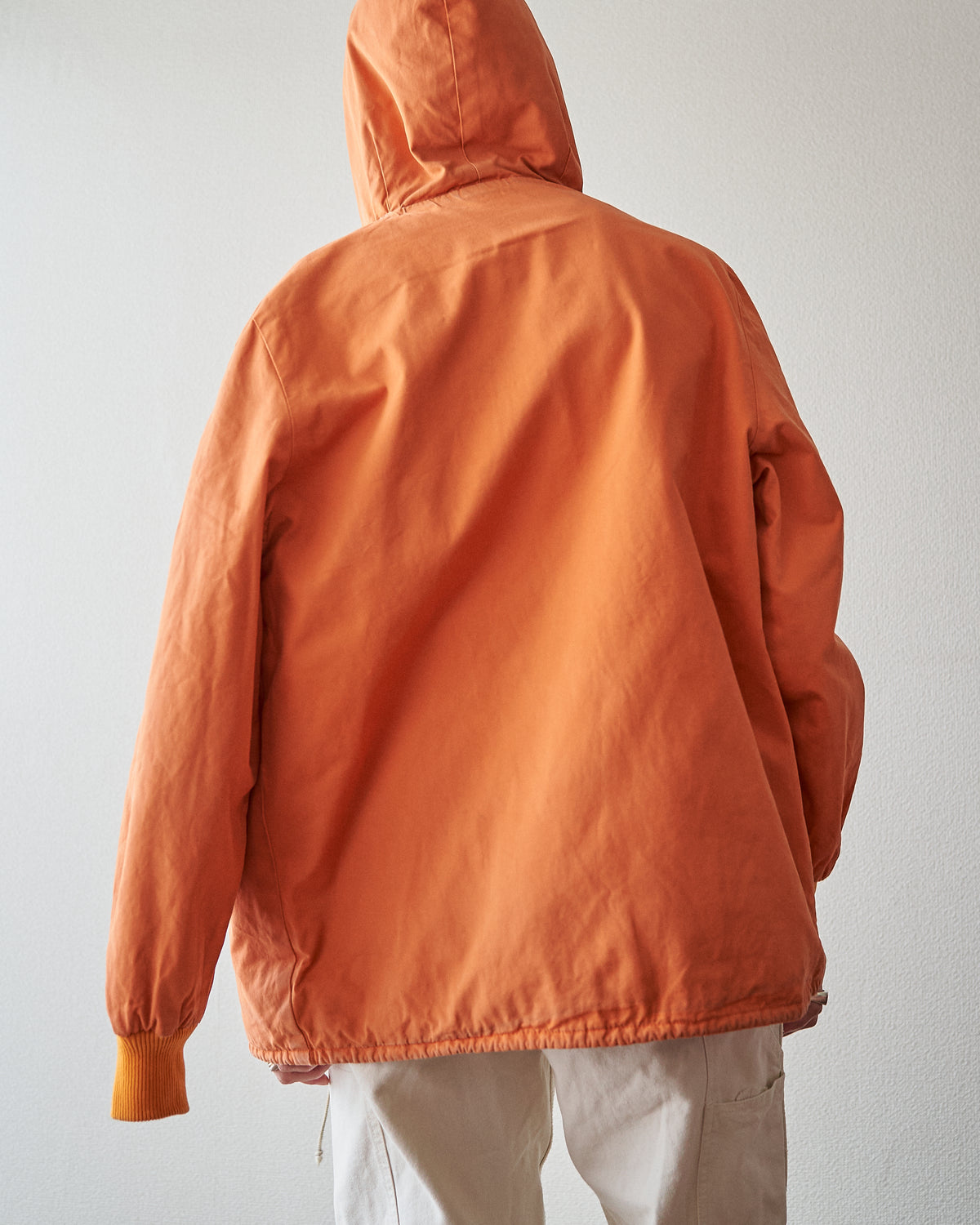 【SIZE S】70s Reversible Cotton Op-Art Geometric Print Ski Parka / Orange Multi