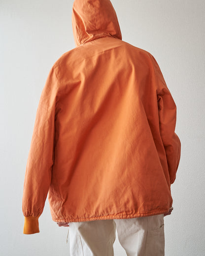 【SIZE S】70s Reversible Cotton Op-Art Geometric Print Ski Parka / Orange Multi