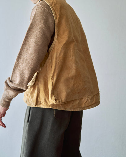 【SIZE M】70s US Cotton Duck Quilted-Yoke Hunting Vest / Tan