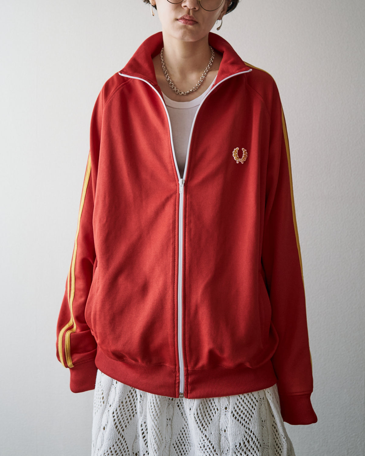 【SIZE L】FRED PERRY SPORTSWEAR Ribbed Raglan Track Jacket / Red