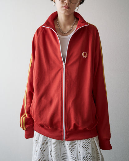 【SIZE L】FRED PERRY SPORTSWEAR Ribbed Raglan Track Jacket / Red