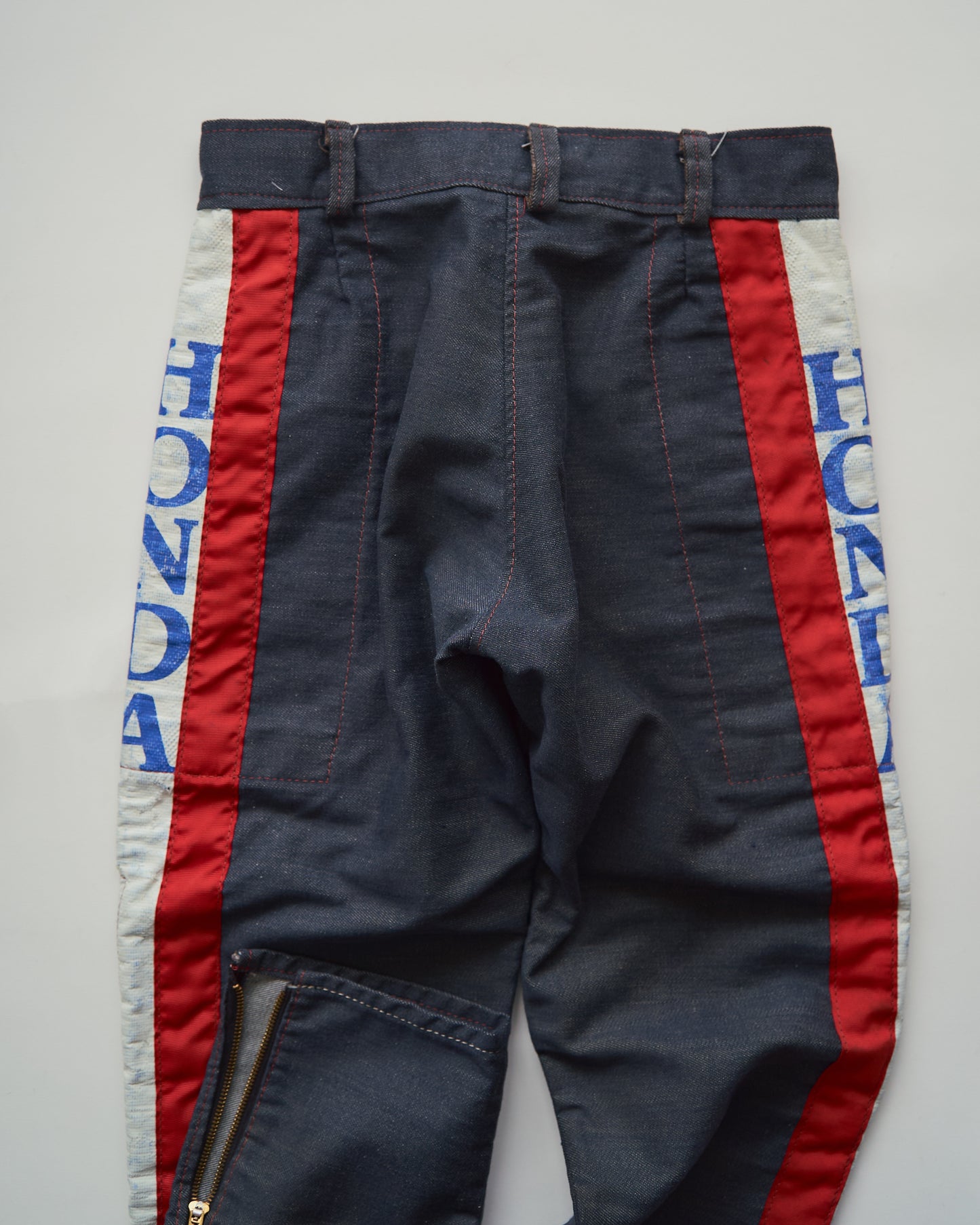 ~70s HONDA Motocross Racing Denim Pants / Painted Outseam Stripe