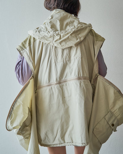 【Size L】90-00s PAUL & SHARK Cotton Multi-Pocket Detachable-Sleeve Photographer Jacket / Ecru