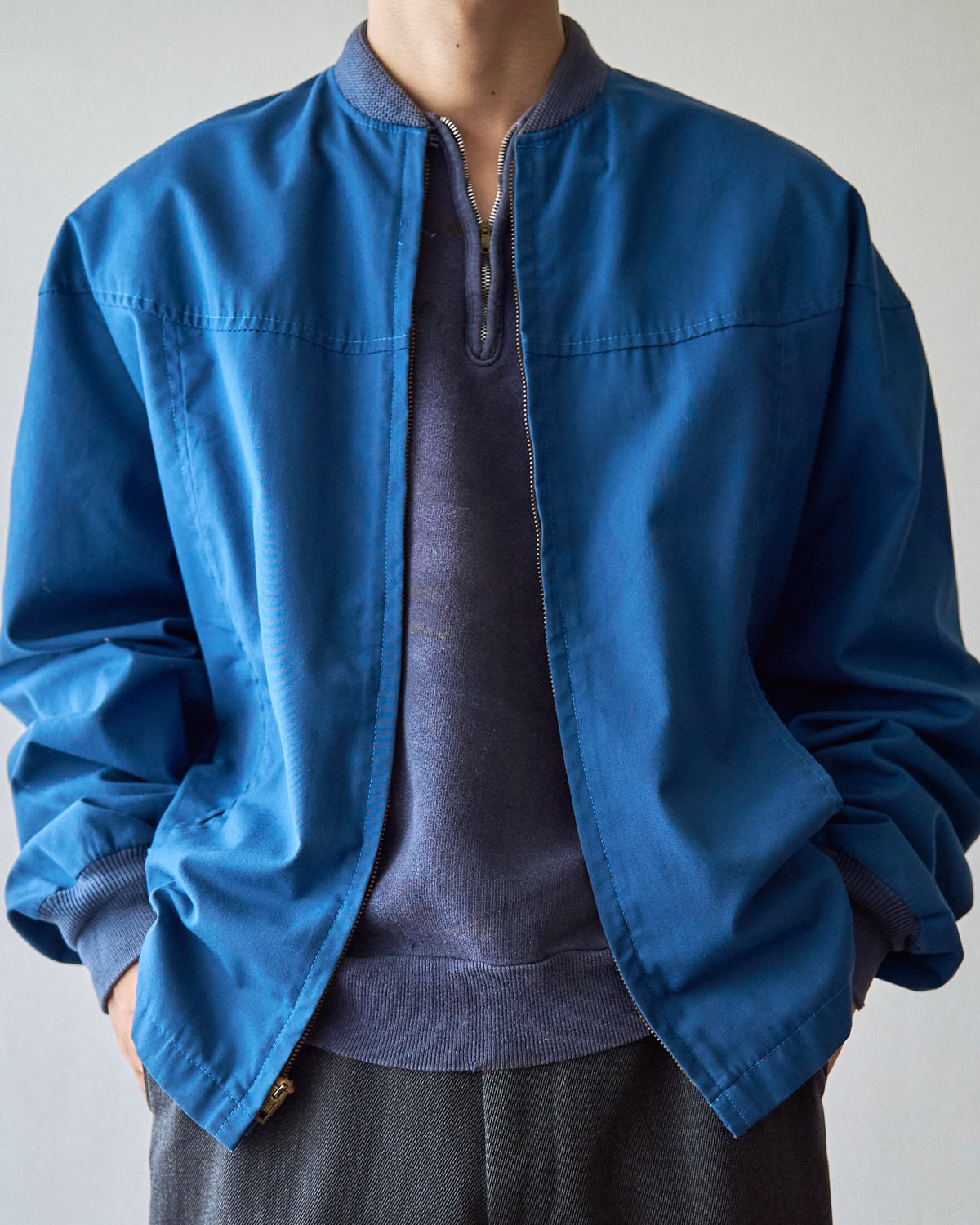 【SIZE S】60s PURITAN Poly-Cotton  Zip Blouson / Navy