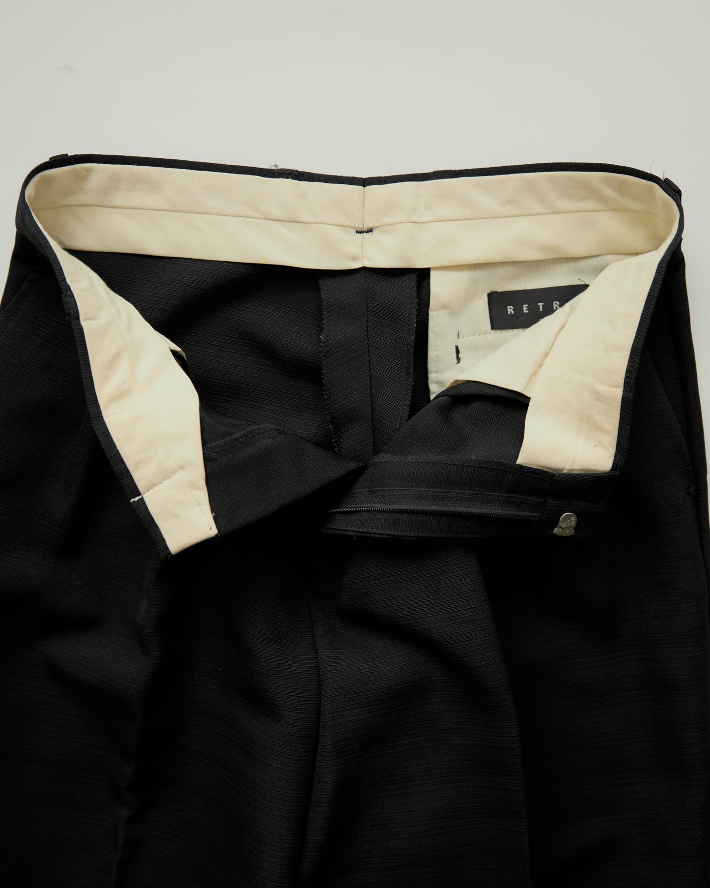 00s RETRO Narrow Plisse Unique Trousers / Black
