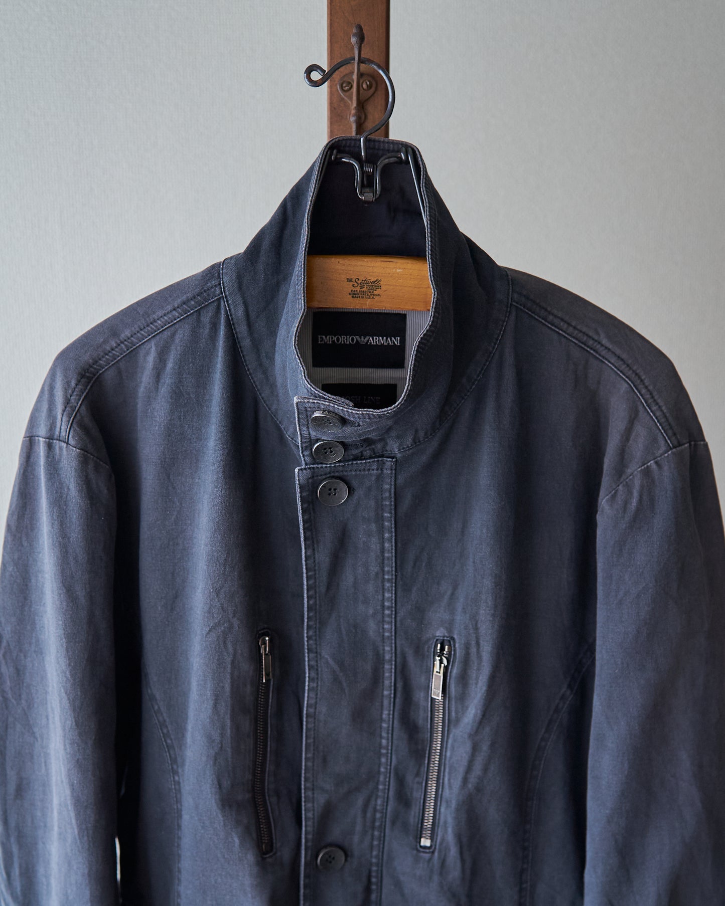2010s EMPORIO ARMANI JOSH LINE Washed Cotton Deconstructed Blouson / Faded Navy