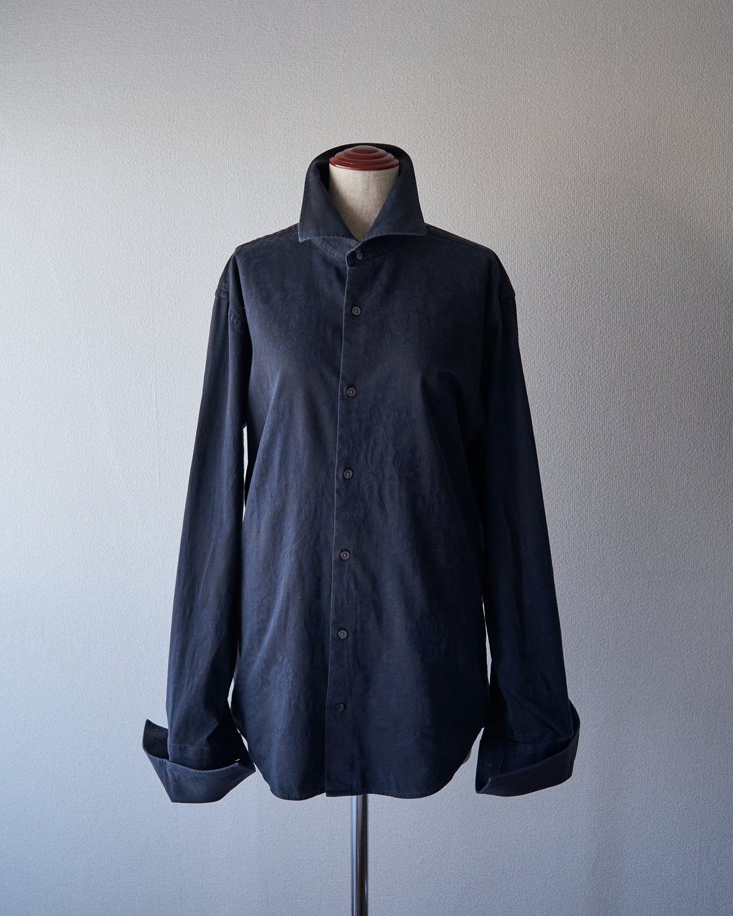 〜00's BANANA REPUBLIC Botanical Jacquard Cotton Shirt / Black