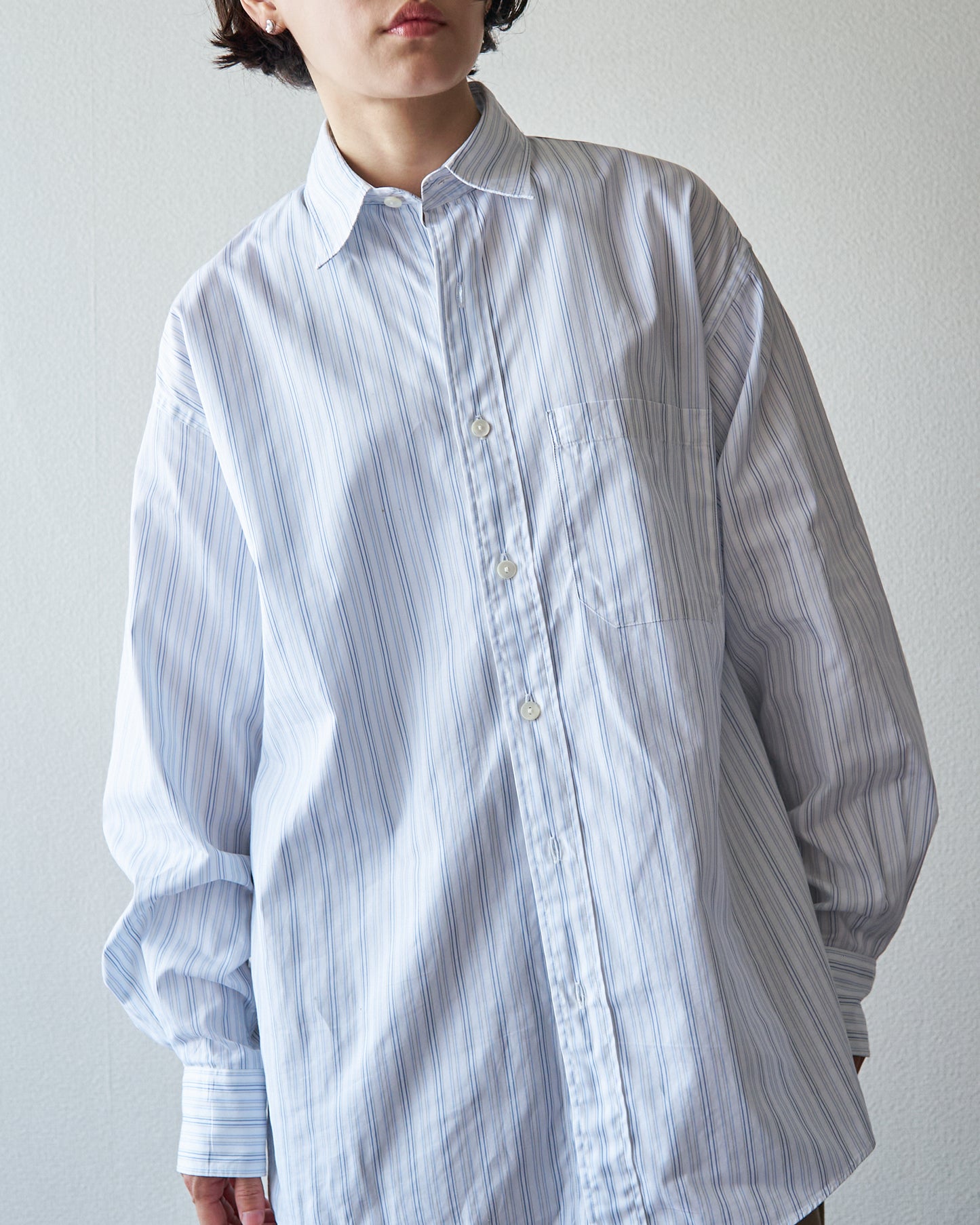 90’s~00s KENZO  Cotton Multi Stripe Casual Shirt  / Blue × White