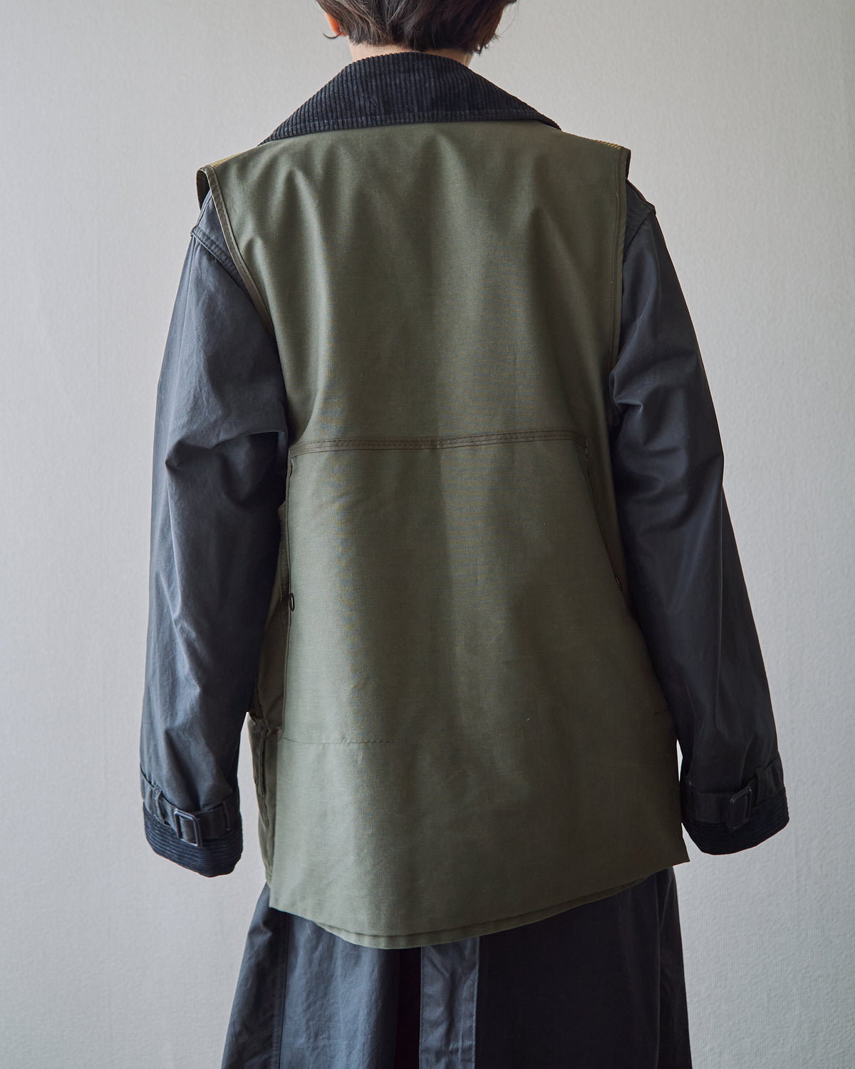 【SIZE M】70’s French Corduroy-Yoke Multi-Pocket Hunthing Vest / Olive