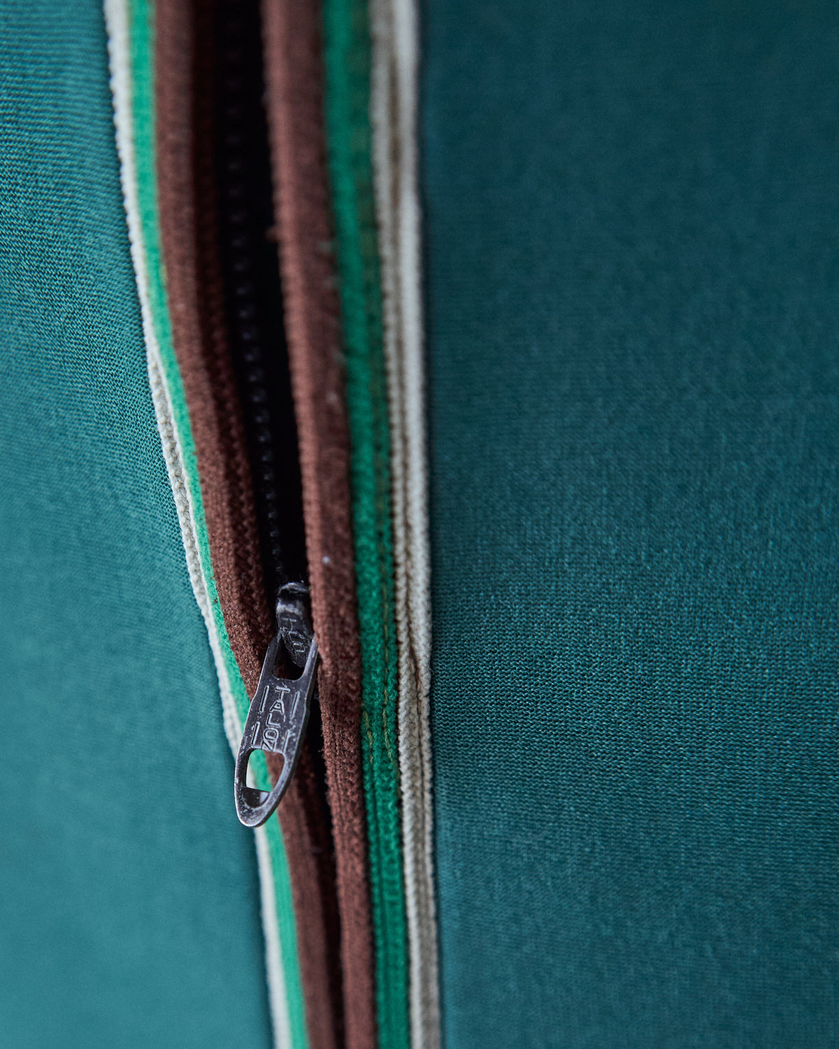 【SIZE S】1980-90s Neoprene Switching Jacket / Green × Beige