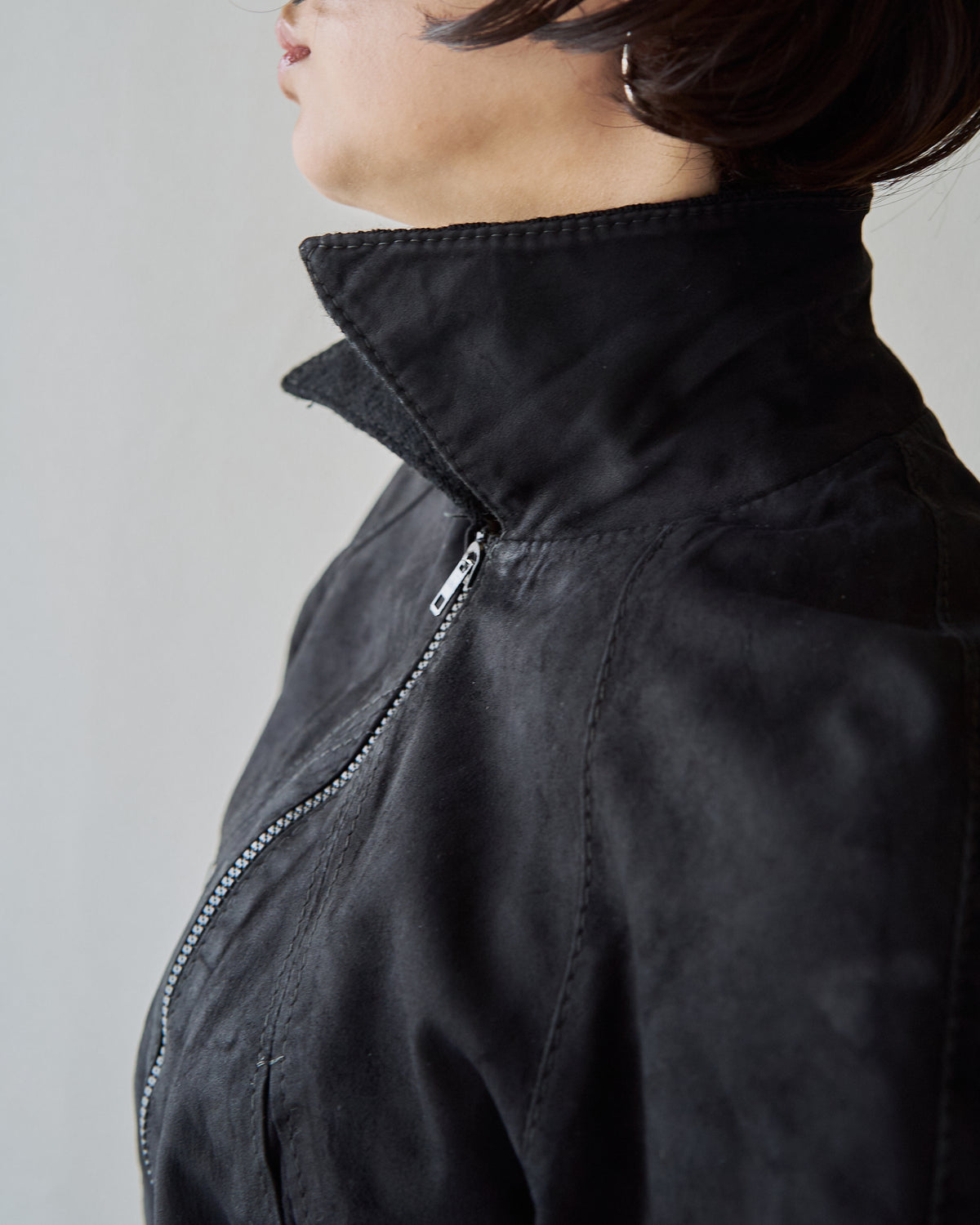 【SIZE XS】ITALIAN SUEDE SHORT BLOUSON / Black