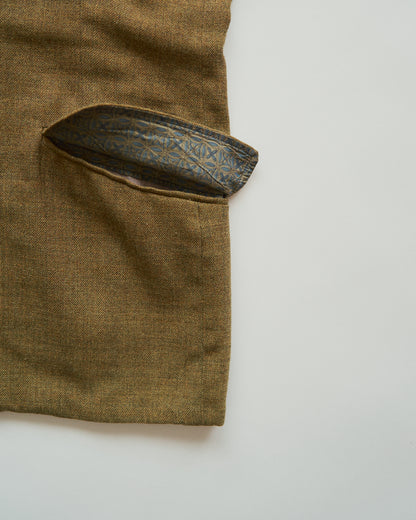 【SIZE M】70s Notch Lapel Double Breasted Tailored Jacket / Mustard Olive