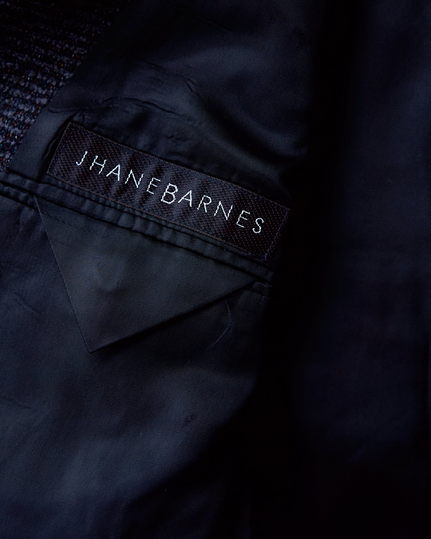 90s JHANE BARNES Wool/Linen Textured boucle Jacket / Black