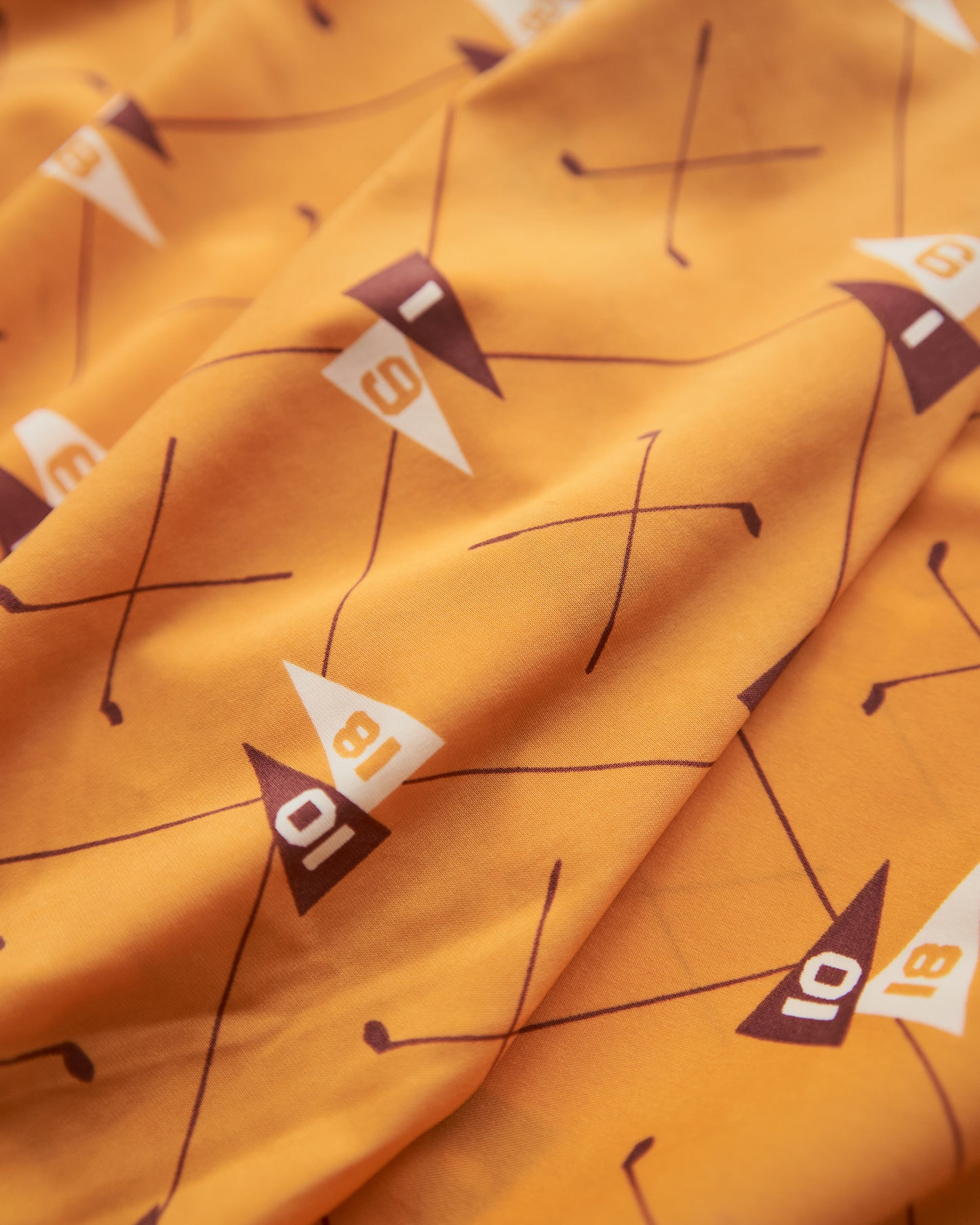 80-90s DUNLOP Golf Motif Stretch Nylon Rib Pullover / Mustard