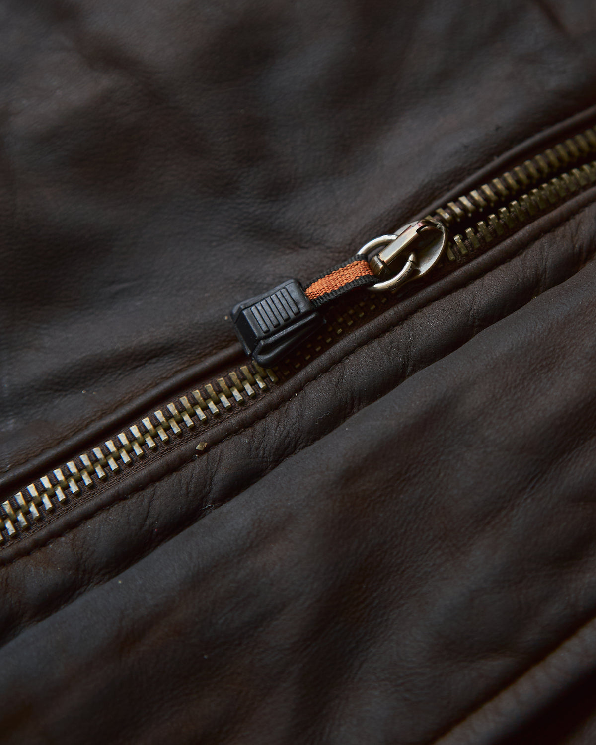 【SIZE S-M】80s Italian Leather Fireman  Hooded Jacket / Brown