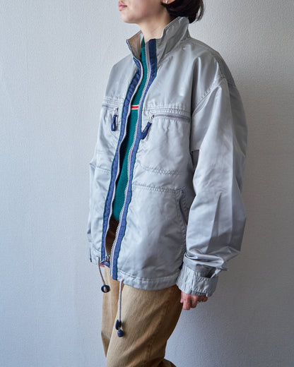 【SIZE M-L】90s-00s GAP Silver Nylon Multi-Pocket Utility Jacket