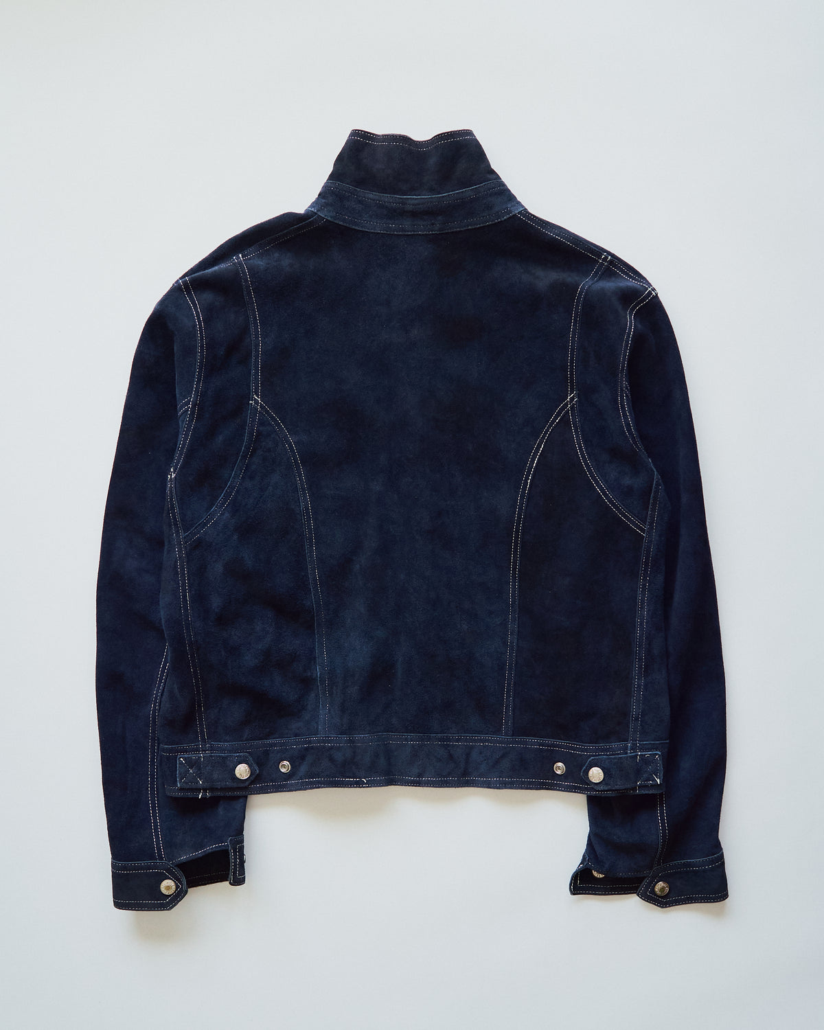 【SIZE L】90s-00s DIESEL Suede Reversible Trucker Jacket / Navy