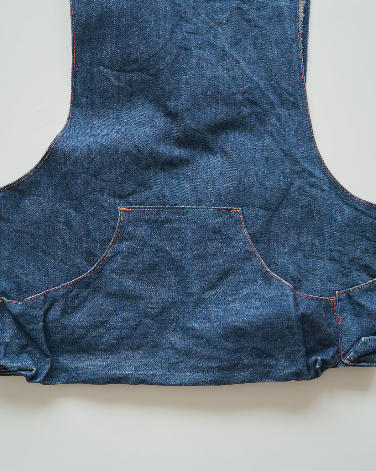 【SIZE M】60-70s Denim Leather Recoil-Pad  Shooting Vest / Orange Stitch