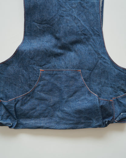 【SIZE M】60-70s Denim Leather Recoil-Pad  Shooting Vest / Orange Stitch