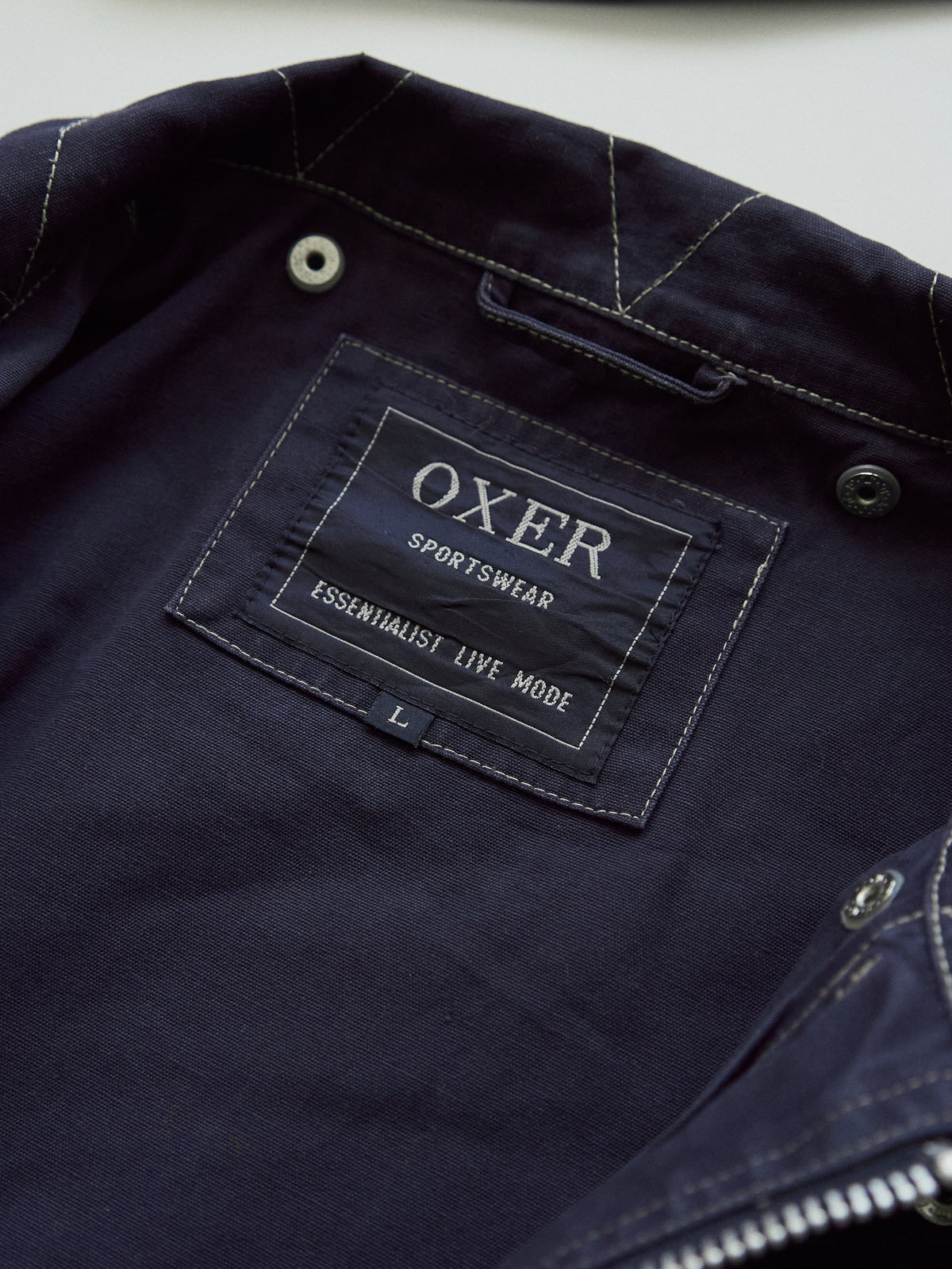 【SIZE L】OXER Cotton Detachable Hood Fireman-Hook  Coat / Navy