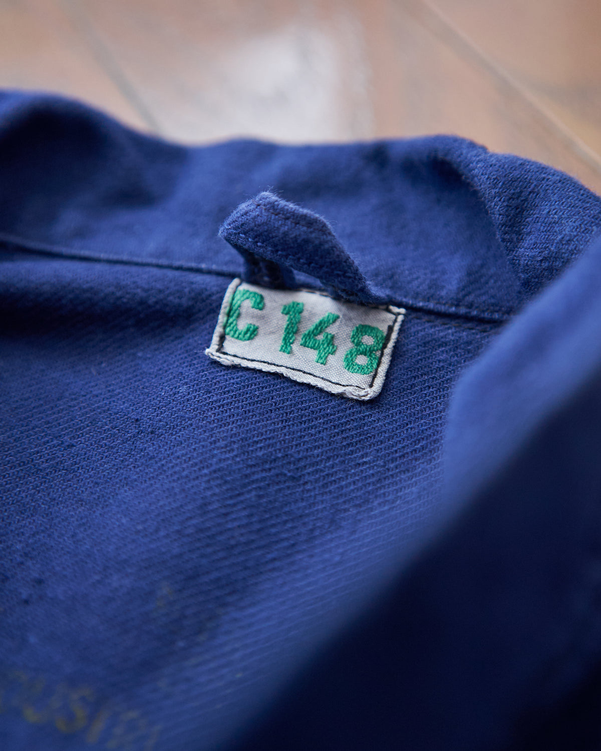 【SIZE M-L】70's Swedish Military Cotton Twill Pullover Shirt / Ink Blue