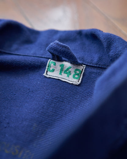 【SIZE M-L】70's Swedish Military Cotton Twill Pullover Shirt / Ink Blue