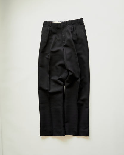 【Size M-L】00s RETRO Narrow Plisse Unique Trousers / Black