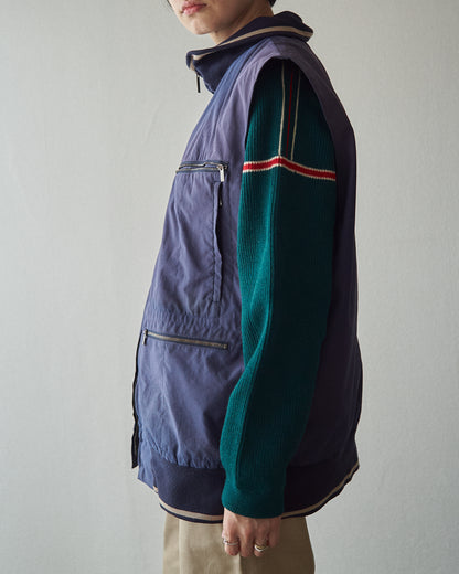 【SIZE M-L】ALLEGRI Nylon Multi-Pocket Utility Vest / Sun-Faded Navy