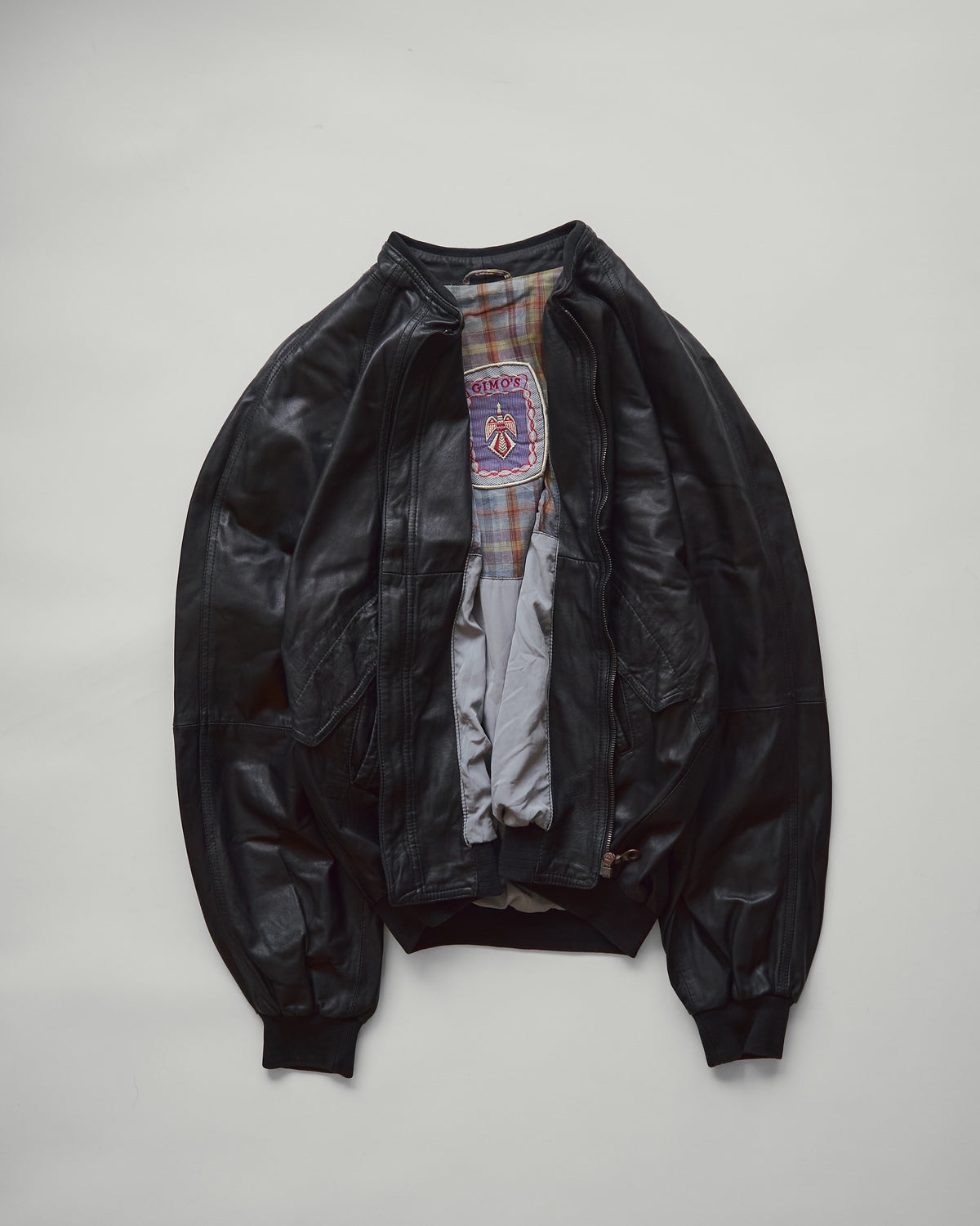 【Size M】80s-90s GIMO’S Lambskin Leather Raglan Sleeve Blouson / Black