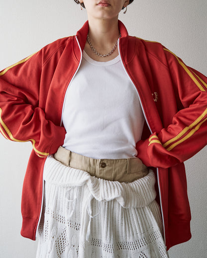 【SIZE L】FRED PERRY SPORTSWEAR Ribbed Raglan Track Jacket / Red