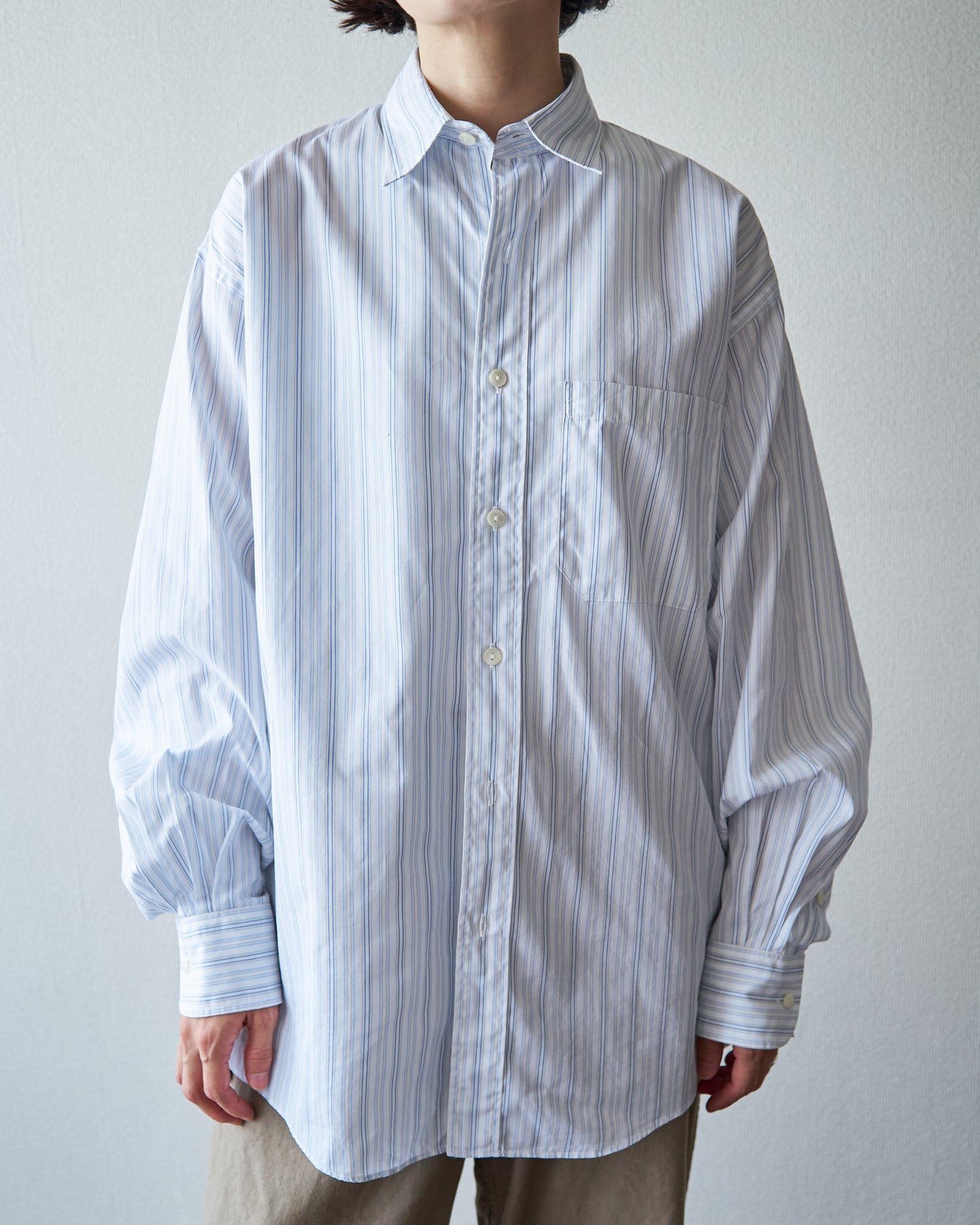 90’s~00s KENZO  Cotton Multi Stripe Casual Shirt  / Blue × White