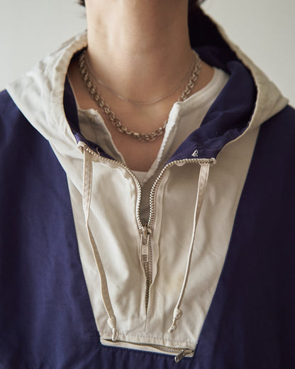 【SIZE XL】90's J.CREW Cotton Two-Tone Pullover Anorak / Navy x Ivory