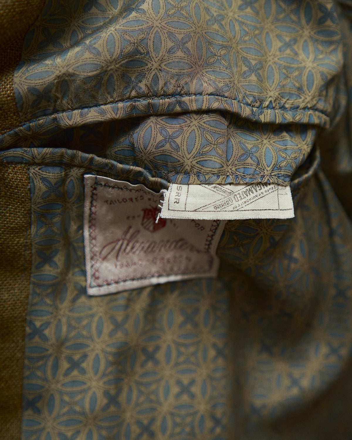 【SIZE M】70s Notch Lapel Double Breasted Tailored Jacket / Mustard Olive