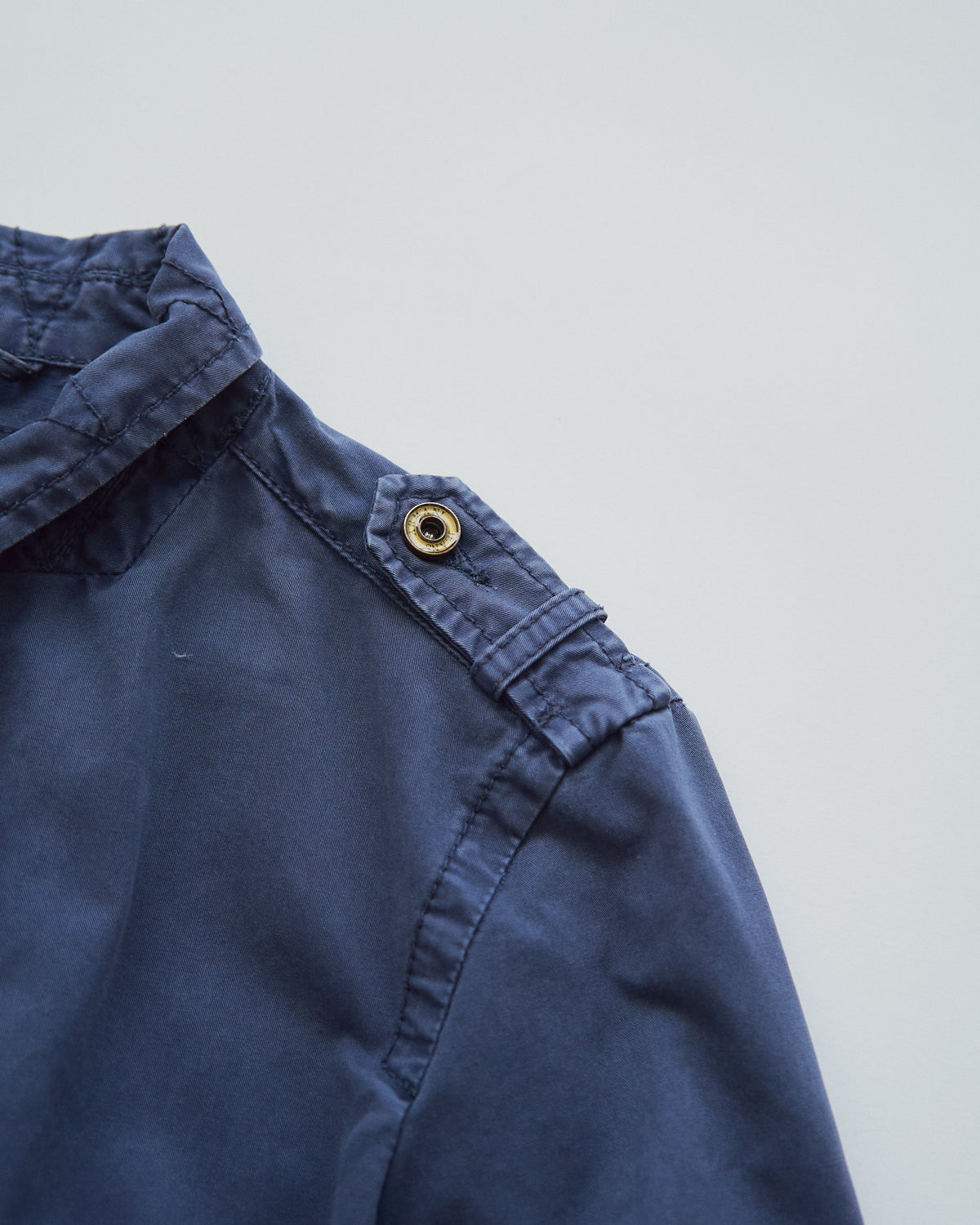 【SIZE S】ARMANI JEANS Garment-Dyed Cotton Convertible-Collar Field Jacket / Navy