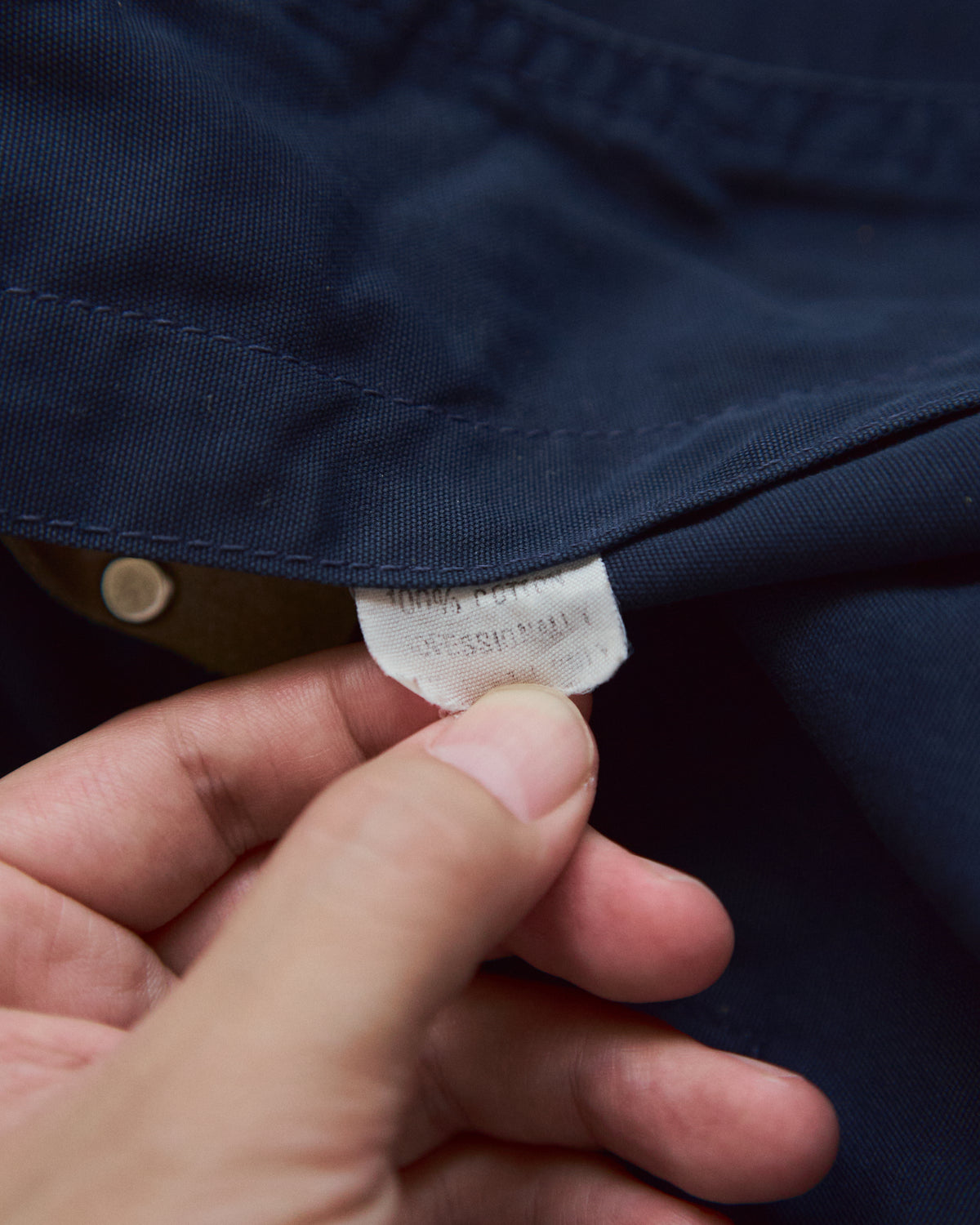 【SIZE L】-90s FAY Cotton Canvas Fireman Toggle Coat / Navy