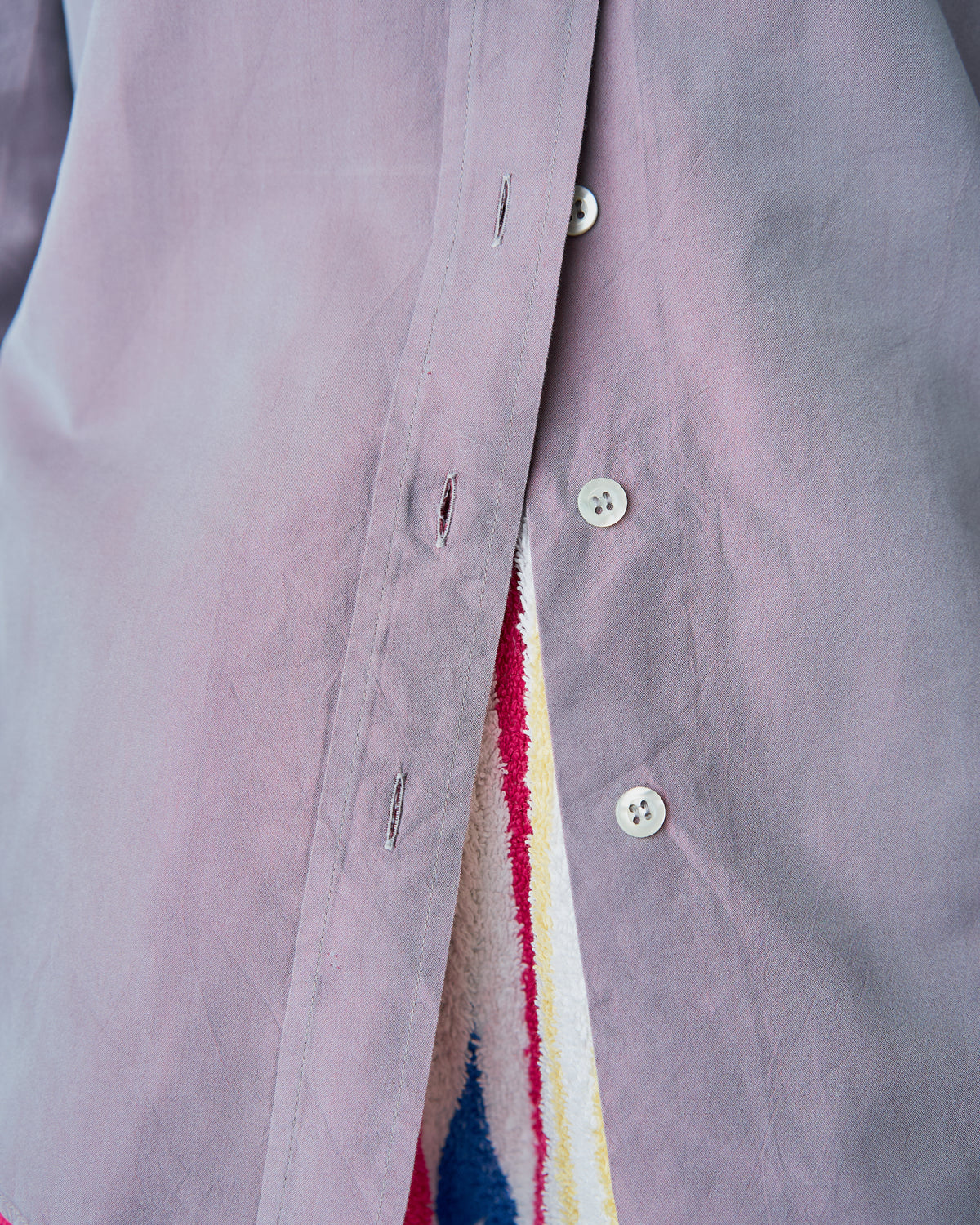 【SIZE S】90s GIORGIO ARMANI CLASSICO Cotton Silk Fabric TAMAMUSHI Shirt / Mauve Purple